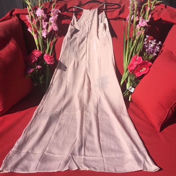 Slip Dress Maxi Champagne Floral Maxi Dress NWOT Medium Brunch Dress - Picture 7 of 8